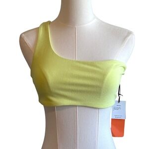 NEW JADE Swim Apex One Shoulder Bikini Top Light Green Womens L Beach Pool